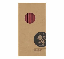 British Colour Standard Set of 6 Red Dinner Candles