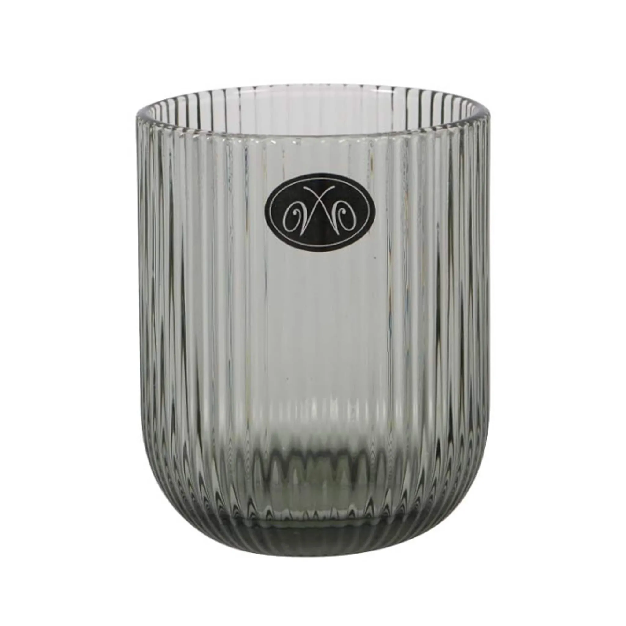 Bright Glassware Set of 6 Ribbed Green Tumblers, 270ml Clearance