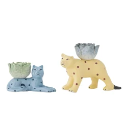 Bloomingville Set of 2 Rory Blue Stoneware Candle Holder Hot