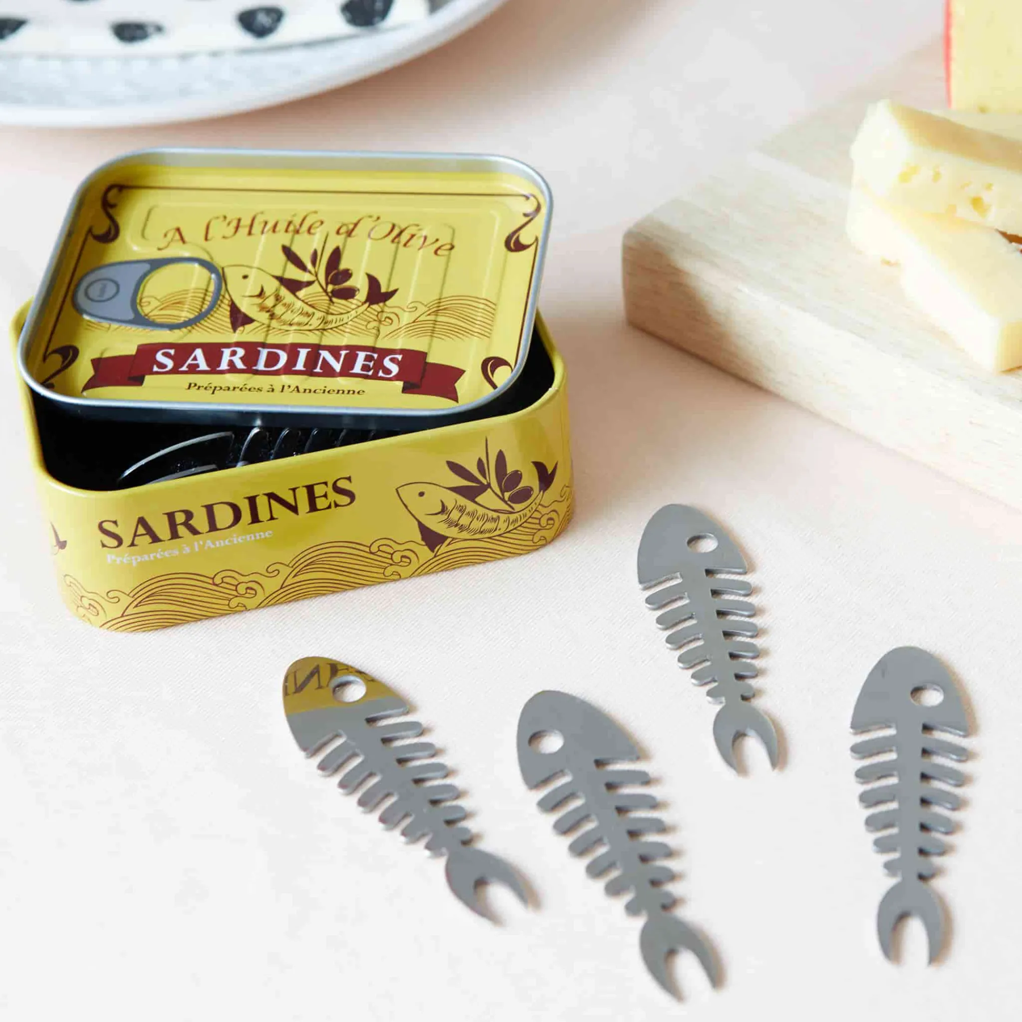 Balvi Set of 6 Sardine Snacking Forks in a Tin