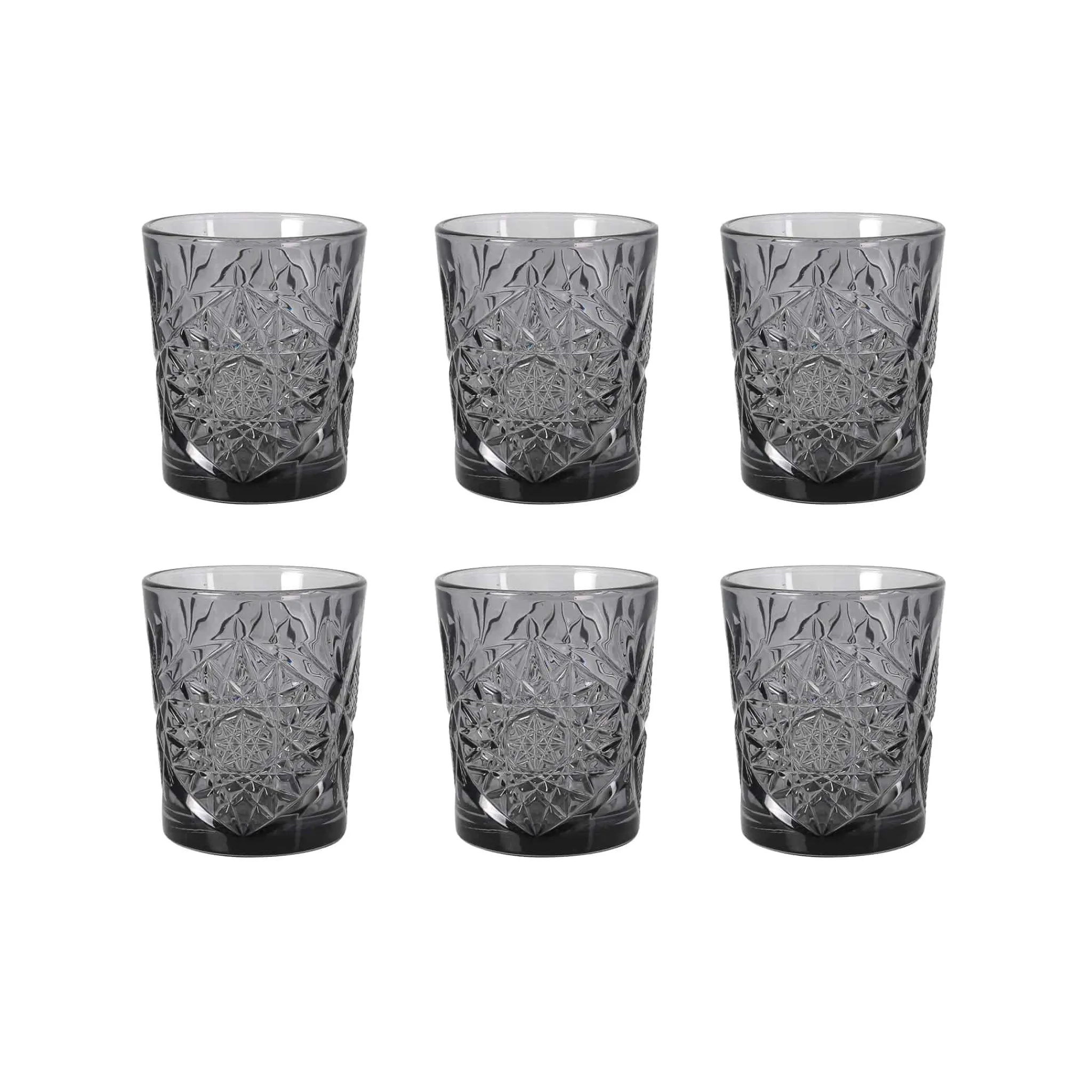 Bright Glassware Set of 6 Smoke Hobstar Tumbler, 350ml Discount