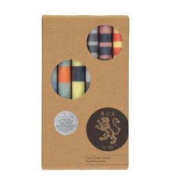 British Colour Standard Set of 6 Striped Dinner Candles - Warm Tones, Multicolour Best