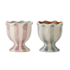 Bloomingville Set of 2 Willa Lilac Stripe Egg Cups Outlet
