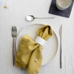 Linen Tales Set of 2 Yellow Linen Napkins New