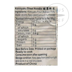 Chinese Ingredients Shirataki Konnyaku Flat Noodles, 218g Online