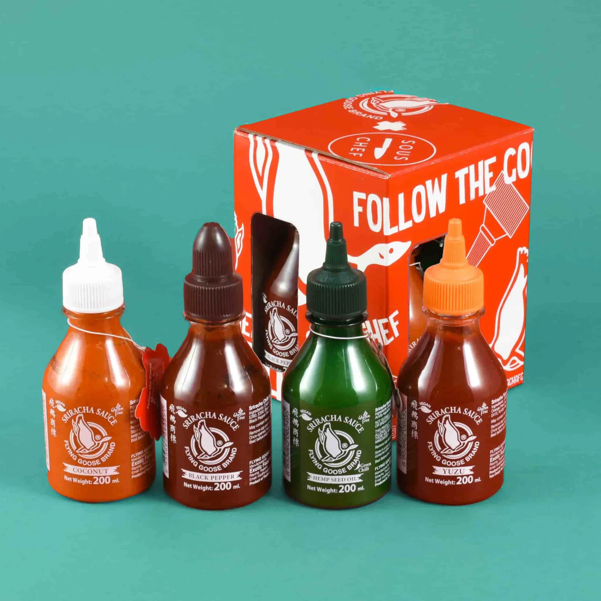 Flying Goose Sous Chef x Sriracha Box Set, 4 x 200ml Online