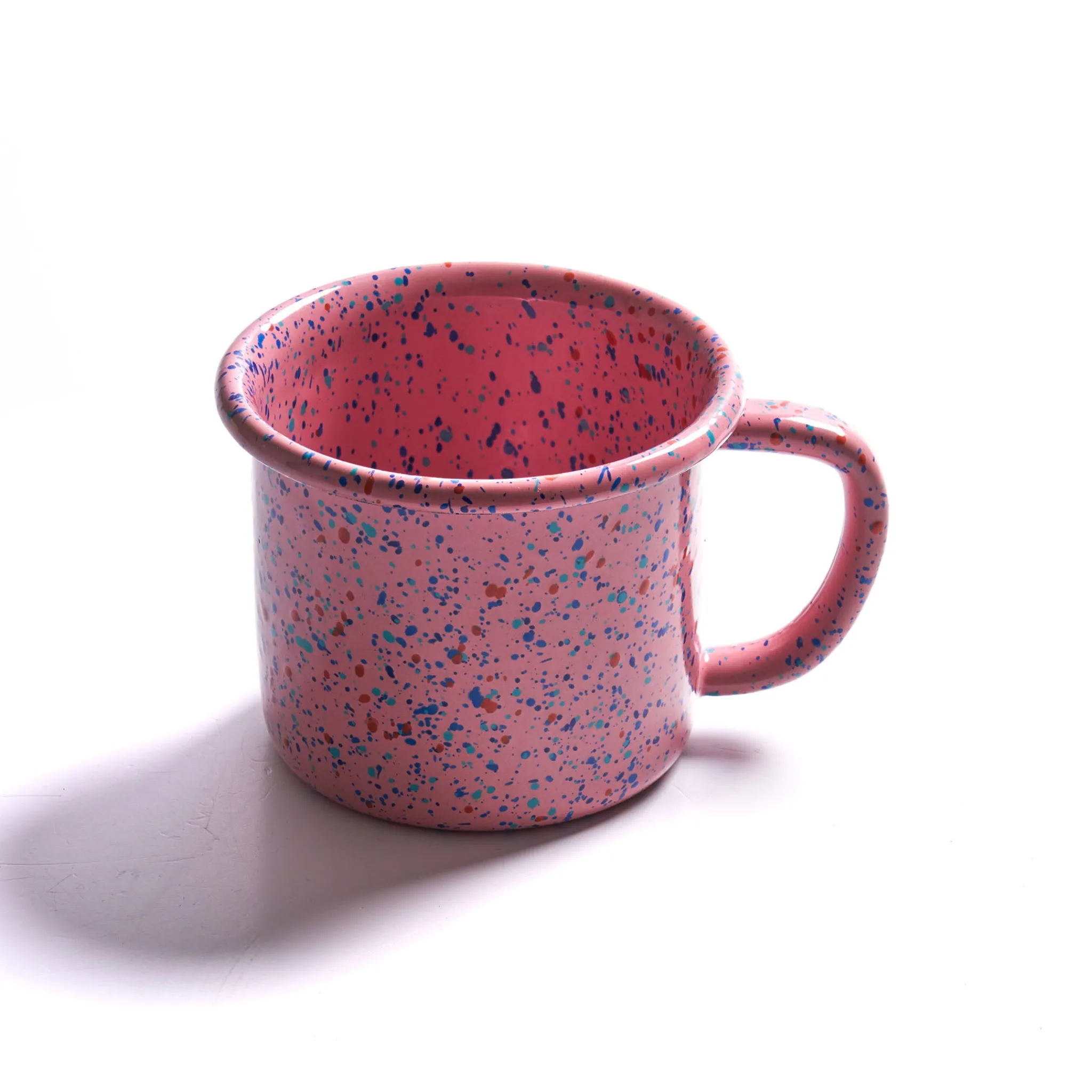 Kapka Enamel Splatter Fest Enamel Mug, Pink, 350ml Hot