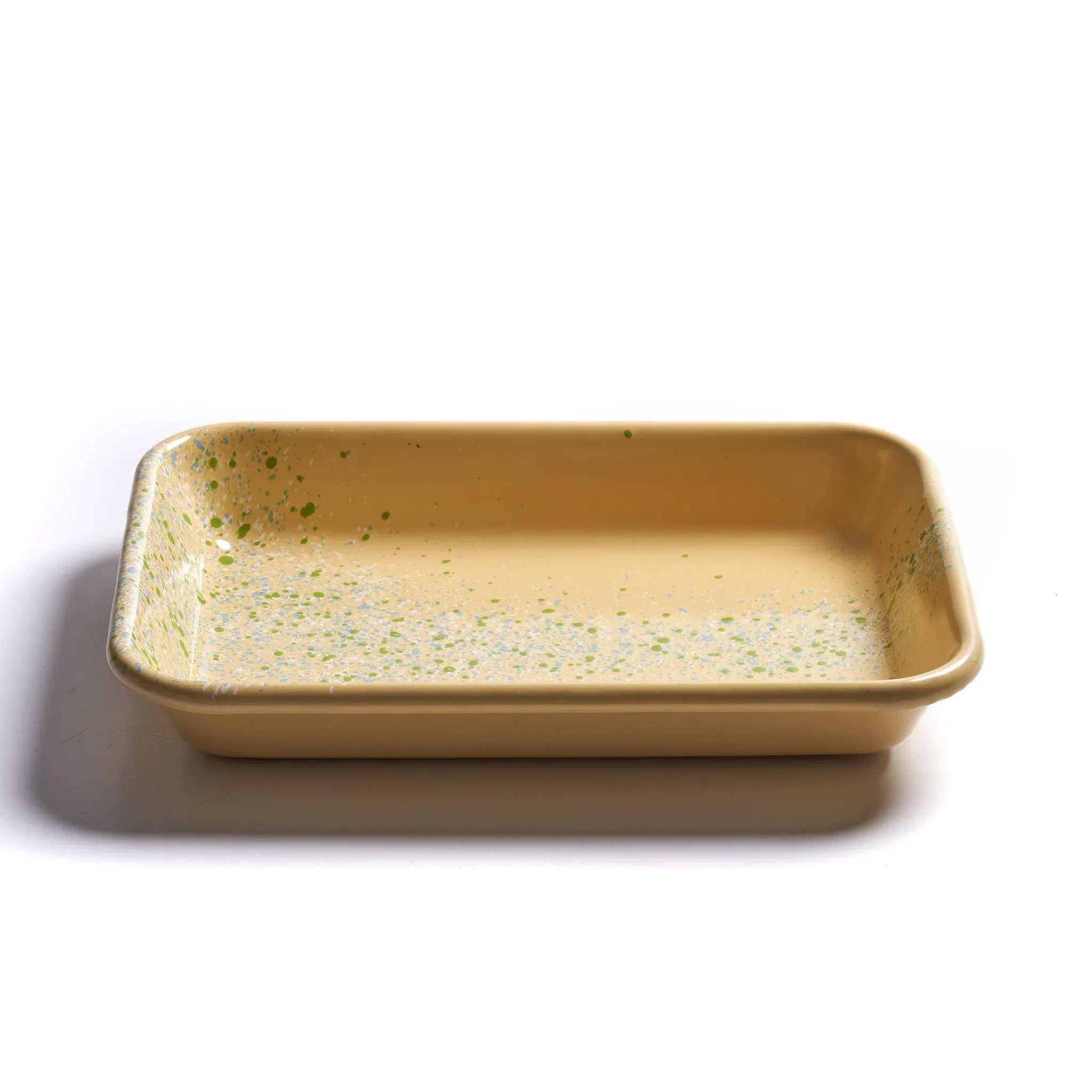 Kapka Enamel Splatter Fest Enamel Roasting and Serving Dish, Yellow Clearance