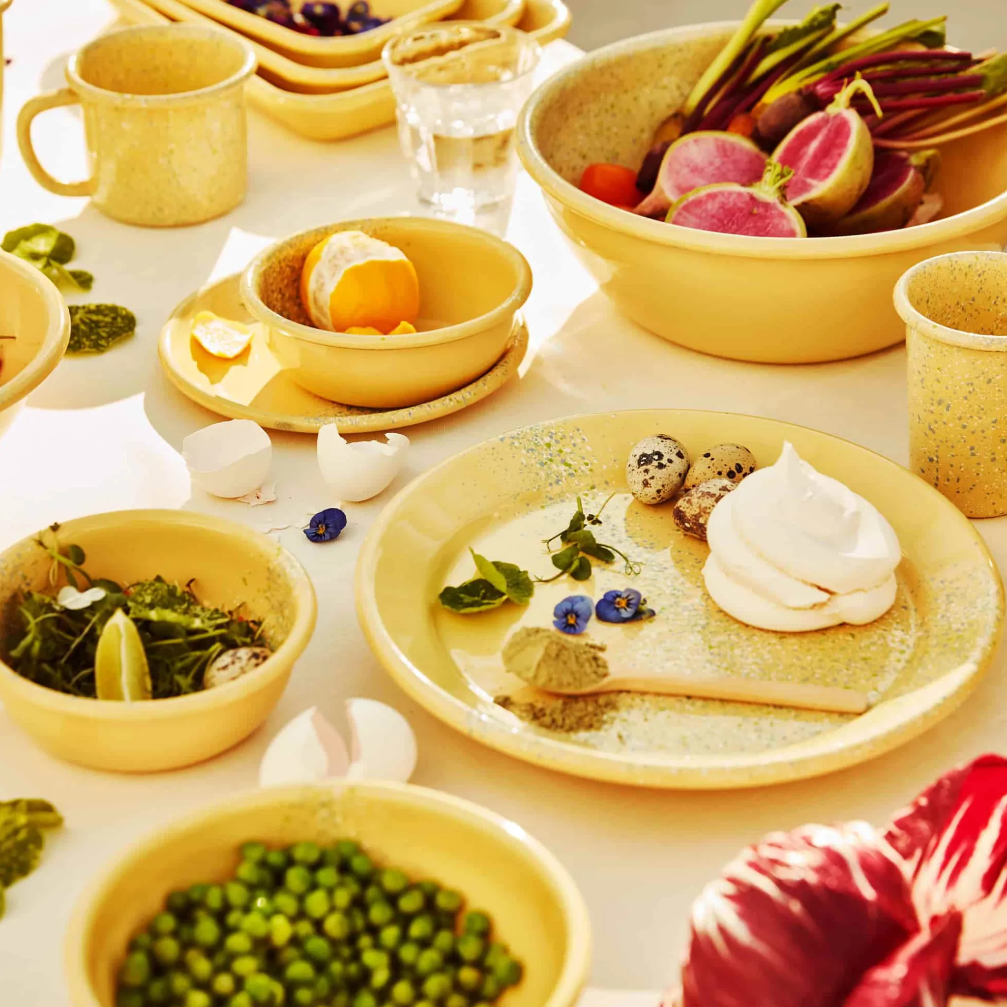 Kapka Enamel Splatter Fest Enamel Roasting and Serving Dish, Yellow Clearance