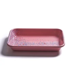 Kapka Enamel Splatter Fest Enamel Roasting and Serving Dish, Pink Sale