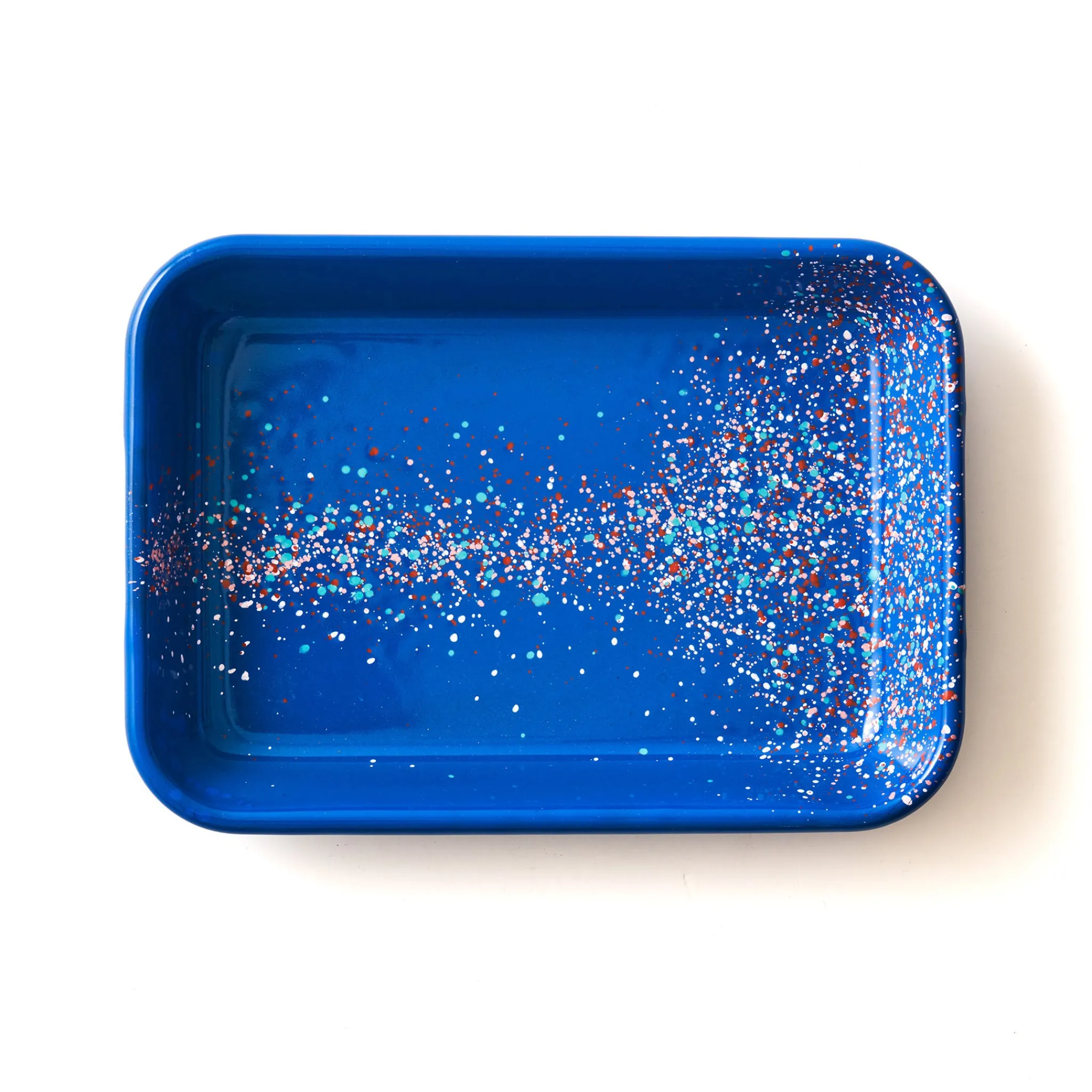 Kapka Enamel Splatter Fest Enamel Roasting and Serving Dish, Cobalt Blue Hot