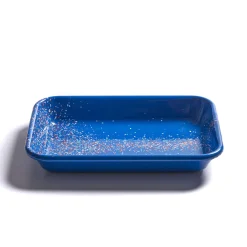 Kapka Enamel Splatter Fest Enamel Roasting and Serving Dish, Cobalt Blue Hot