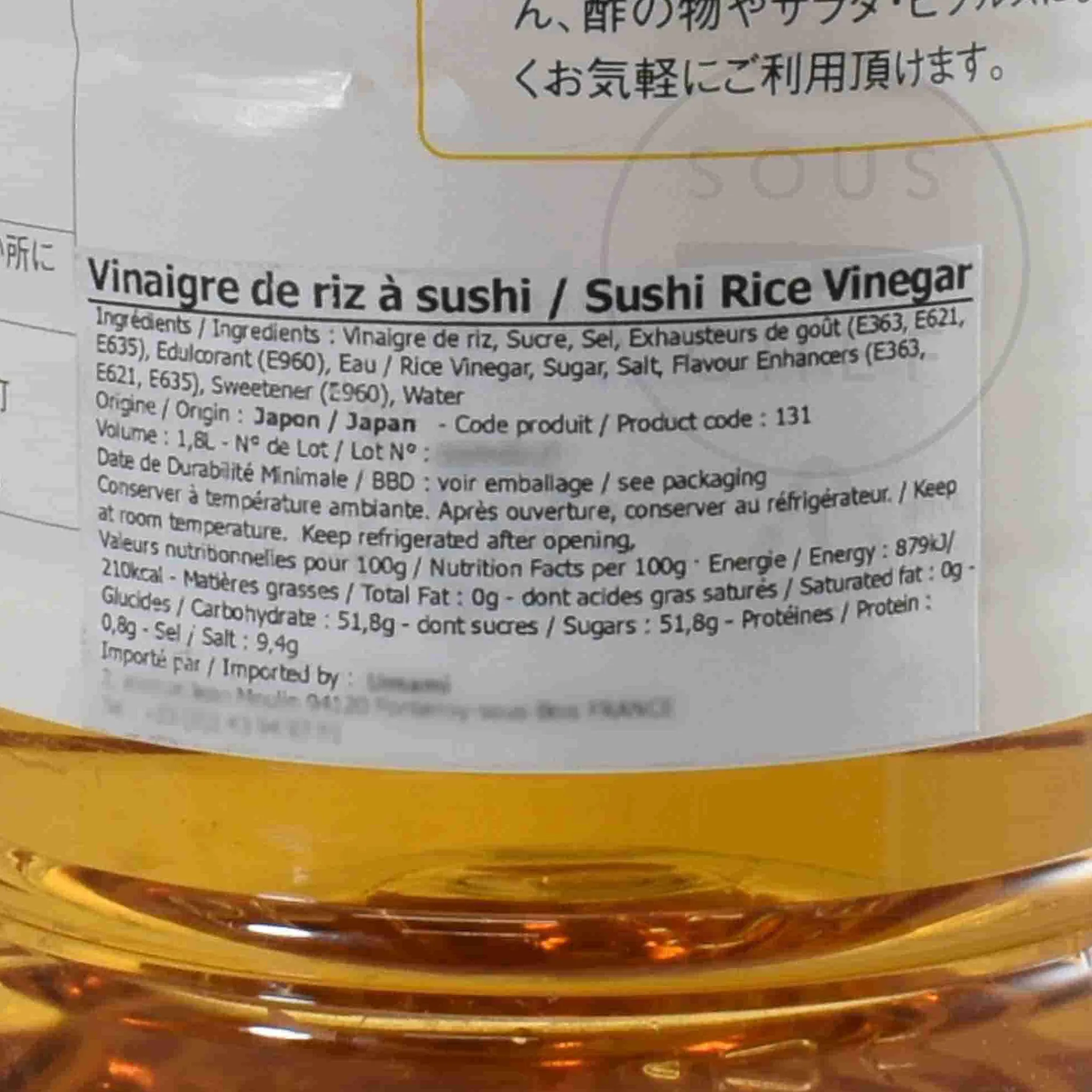 Sennari Sushi Rice Vinegar 1.8L Sale