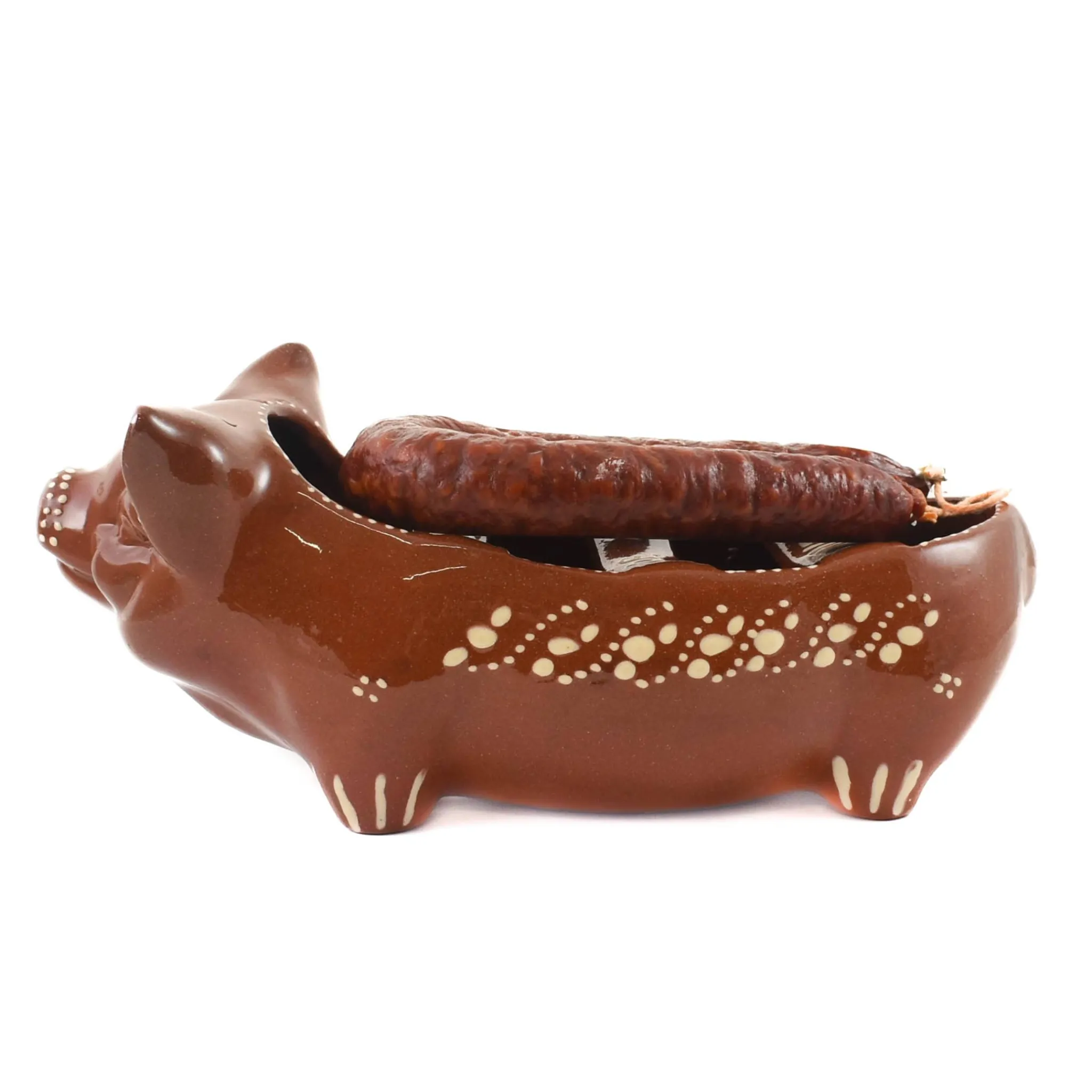 TERRACOTA ASSADEIRA Terracotta Chorizo Pig Serving Dish, 30cm Hot