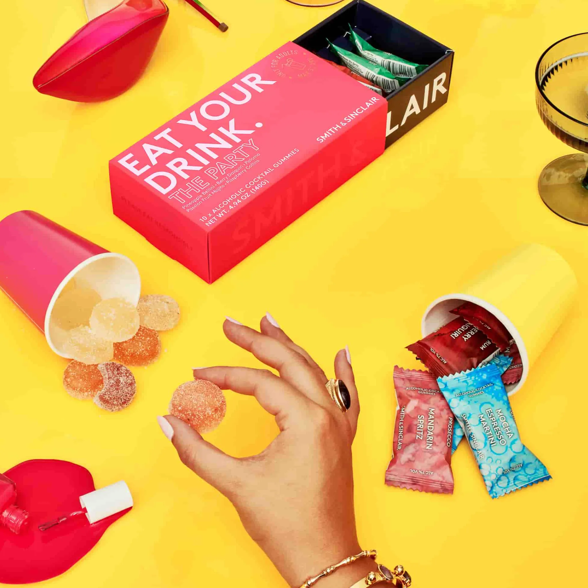 Smith & Sinclair The Party 5V Alcoholic Cocktail Jelly Sweets, 140g Hot