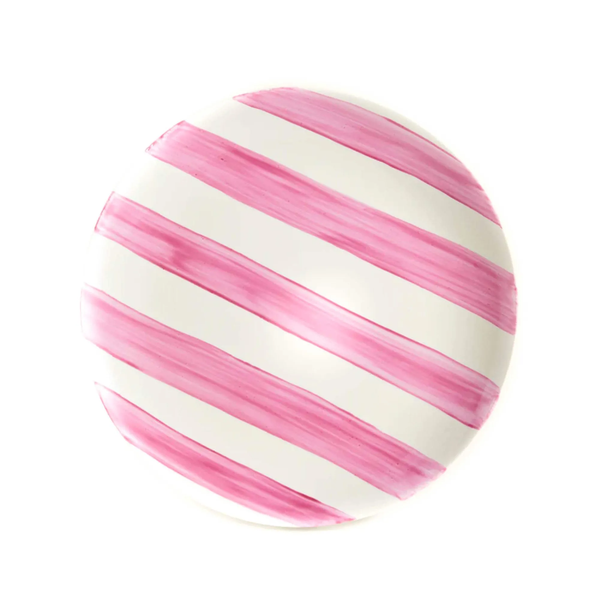 The Platera Pink Stripe Porcelain Dinner Plate, 27.5cm New