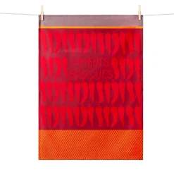 Tissage Moutet Chilli Pepper French Jacquard Tea Towel Outlet