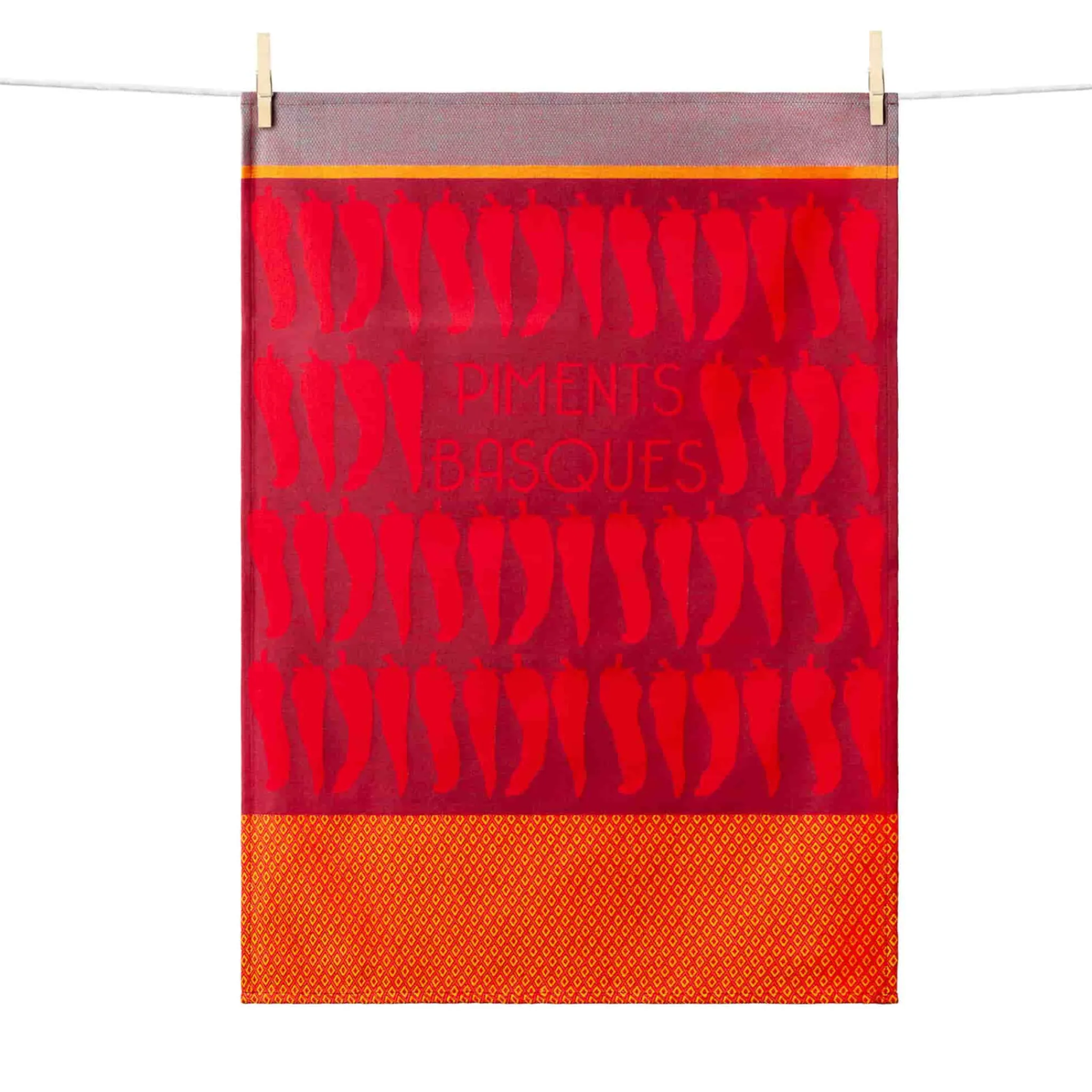 Tissage Moutet Chilli Pepper French Jacquard Tea Towel Outlet