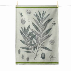 Tissage Moutet Olive French Jacquard Tea Towel Discount