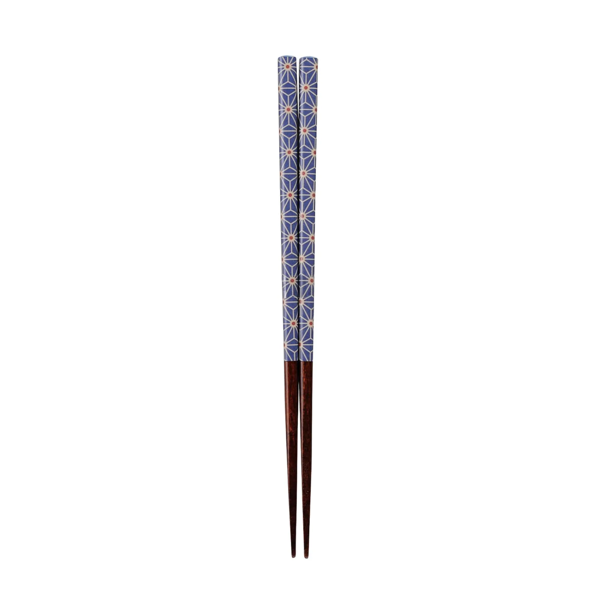 Kawai Co. Ltd Traditional Japanese Lancewood Navy Asanoha Washi Chopsticks, 23cm Clearance