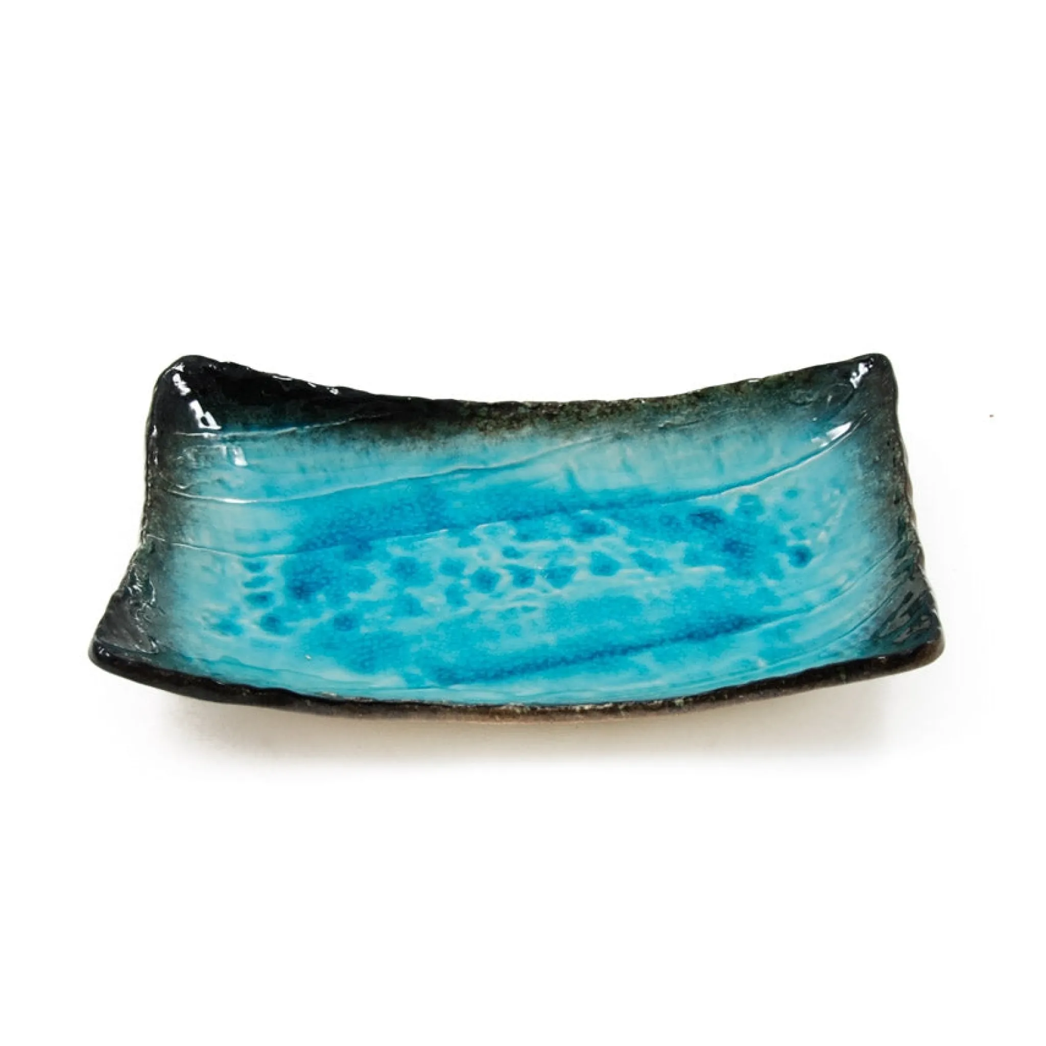 Kiji Stoneware & Ceramics Turquoise Crackle Glaze Platter Best