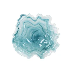 Turkish Tableware Turquoise Marble Glass Serving Tray, 39cm Discount