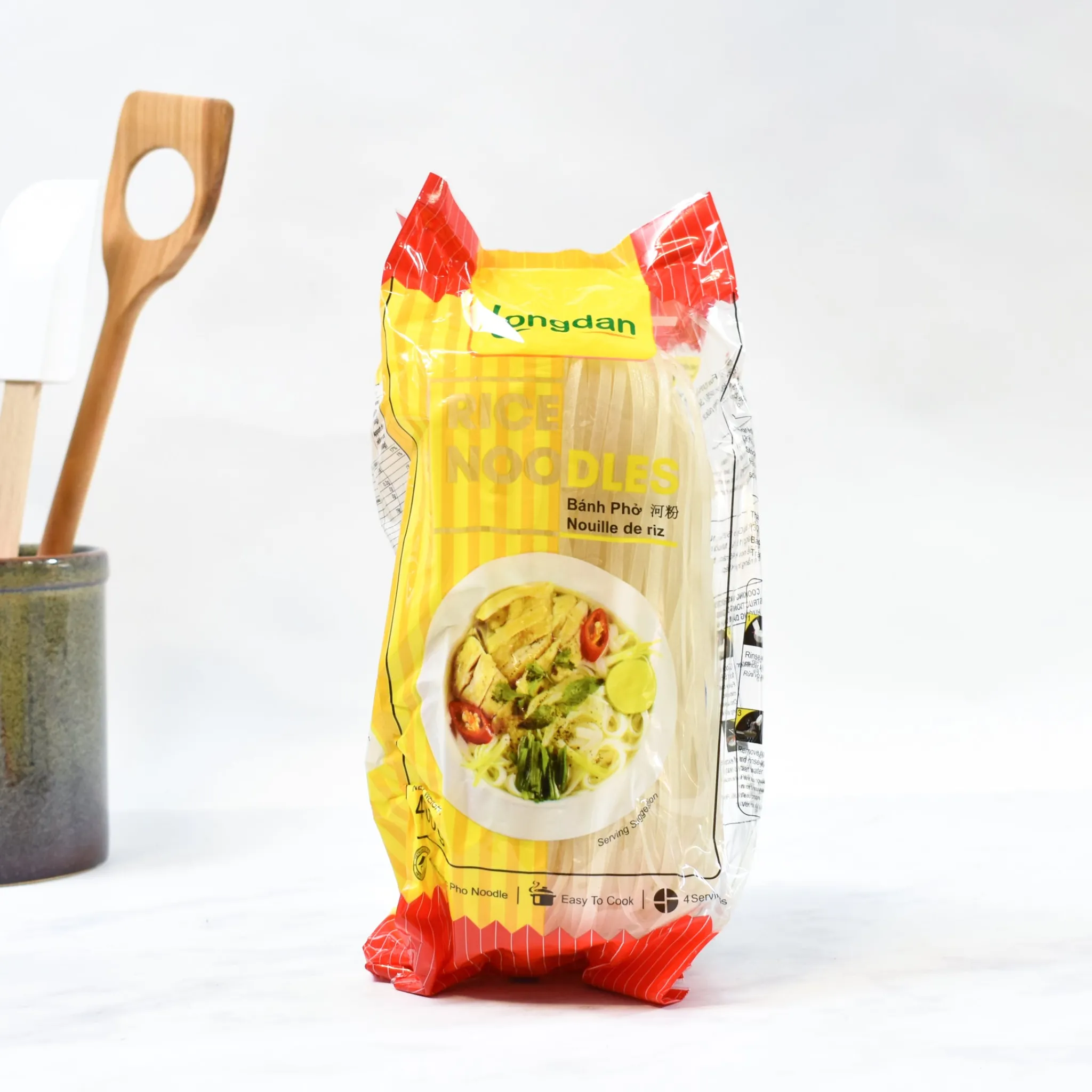 Longdan Vietnamese Rice Pho Noodles Bahn Pho, 4mm, 400g