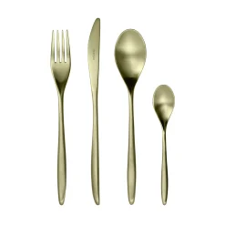 Herdmar Vinci Brushed Champagne Gold 4 Piece Place Setting Cutlery Set Clearance