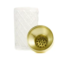 Uberstar Vintage Inspired Diamond Cut Glass & Gold Cocktail Shaker Hot
