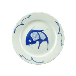 Chinese Tableware White & Blue Carp Dinner Plate, 25.5cm Online
