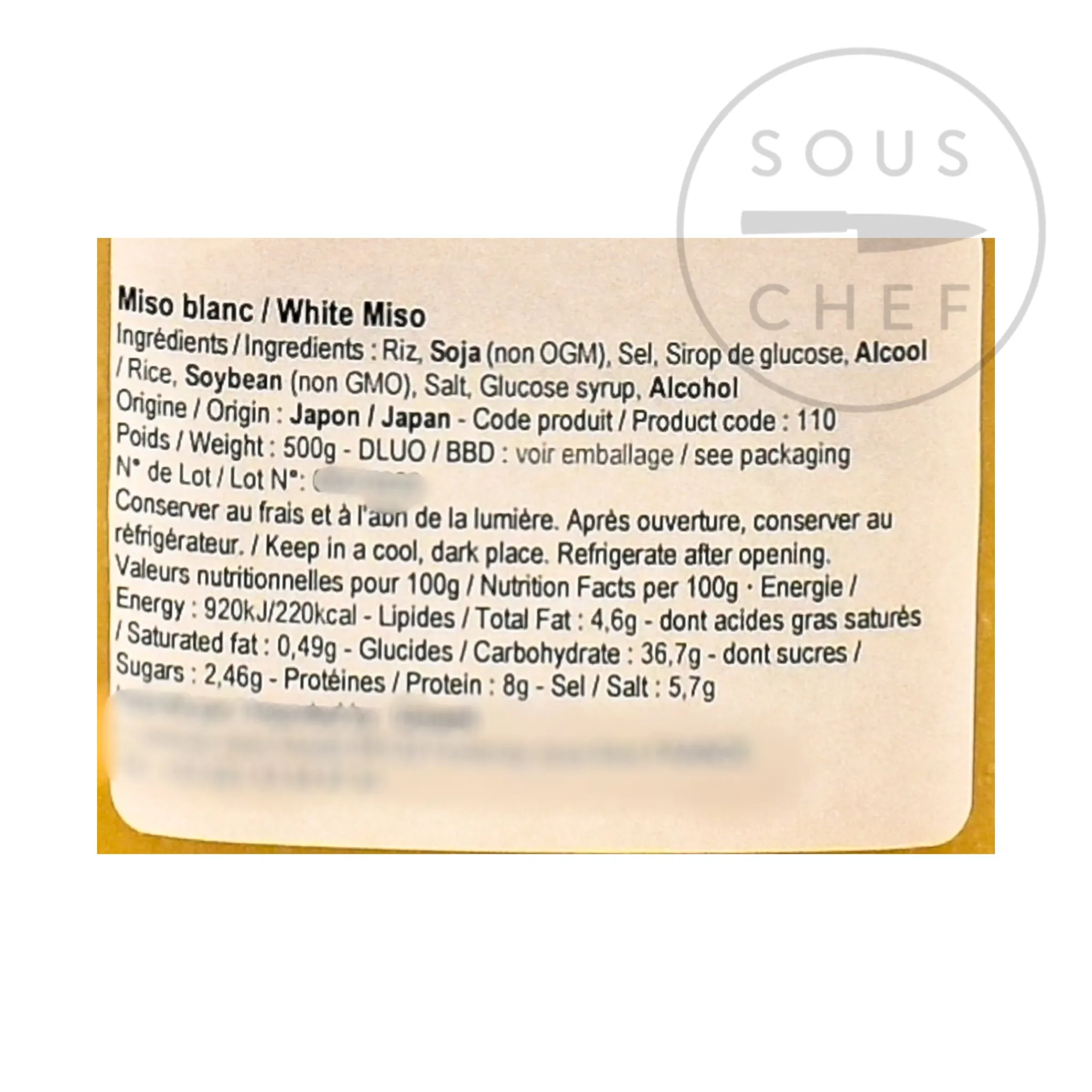 Japanese Ingredients White Shiro Miso, 500g Best