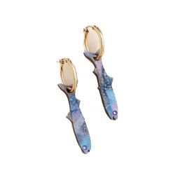 Wolf & Moon Anchovy Hoop Earrings New