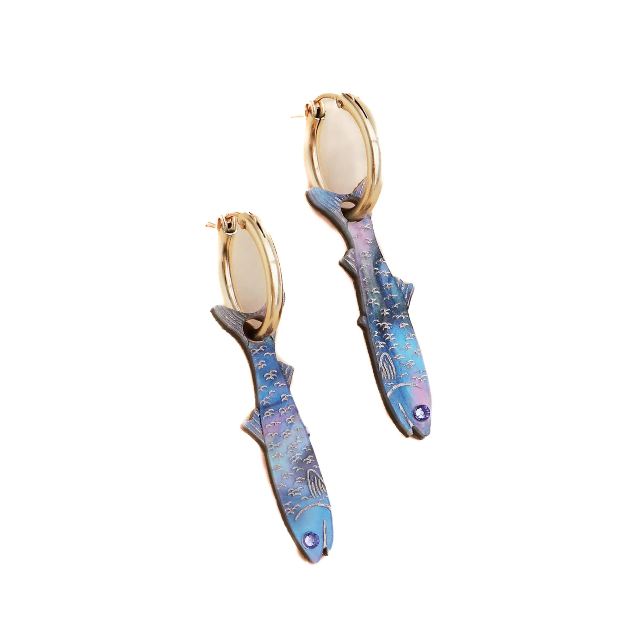 Wolf & Moon Anchovy Hoop Earrings New