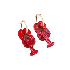 Wolf & Moon Lobster Hoop Earrings Outlet