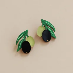 Wolf & Moon Olive Stud Earrings Outlet