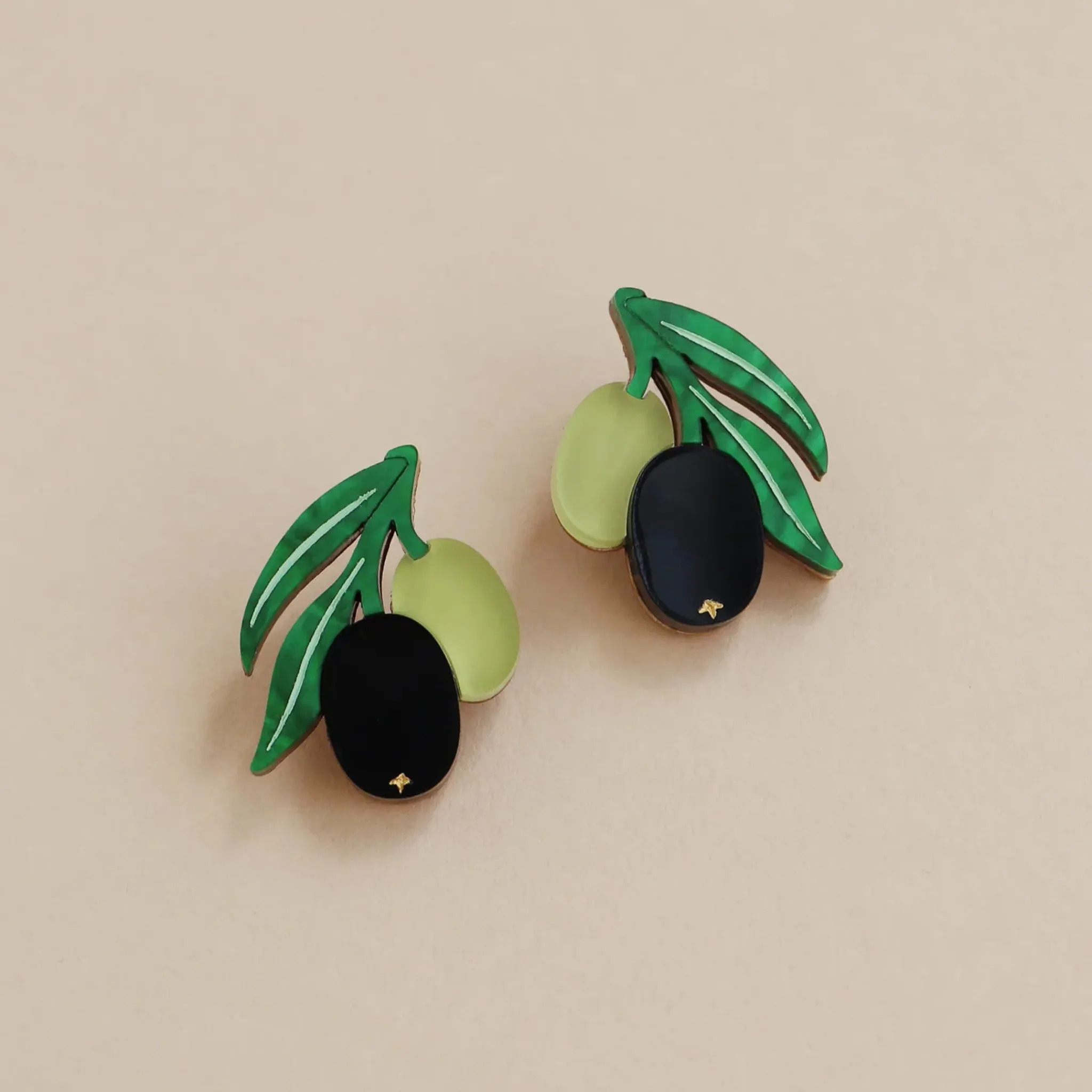 Wolf & Moon Olive Stud Earrings Outlet