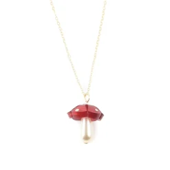 Wolf & Moon Red Mushroom Necklace Best