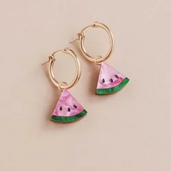 Wolf & Moon Watermelon Hoop Earrings Discount