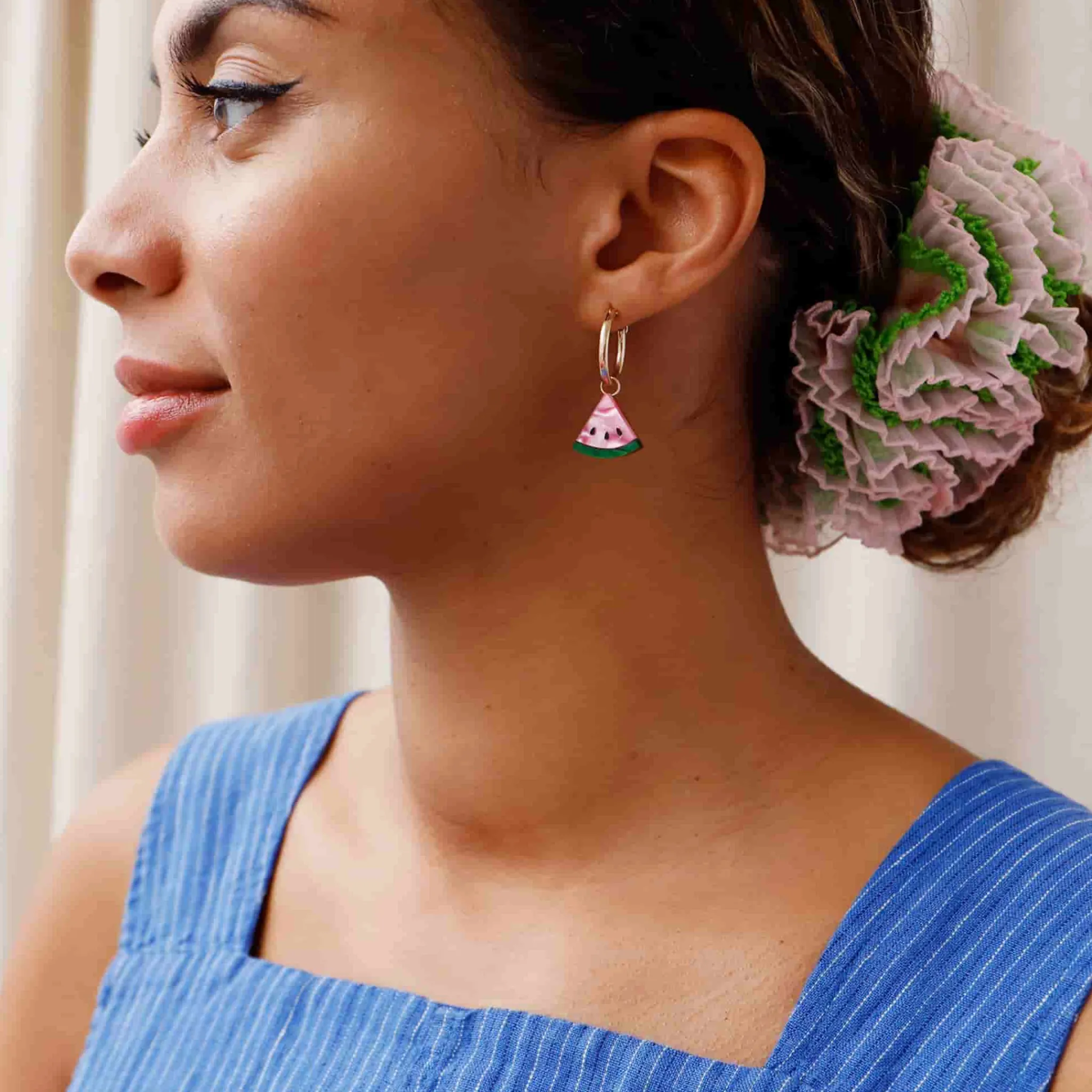 Wolf & Moon Watermelon Hoop Earrings Discount