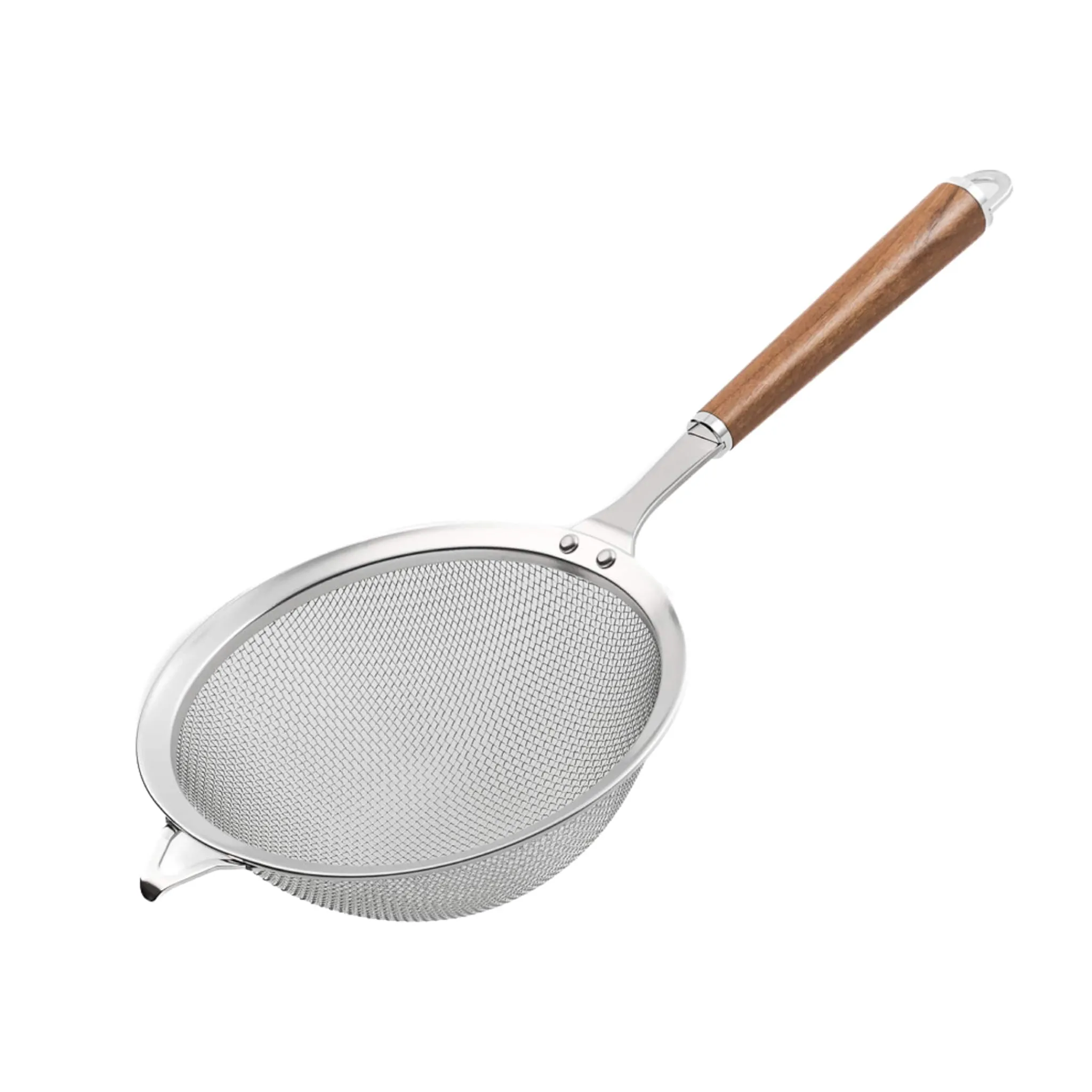 Suncraft Wood Handle Stainless Steel Mesh Strainer Sale