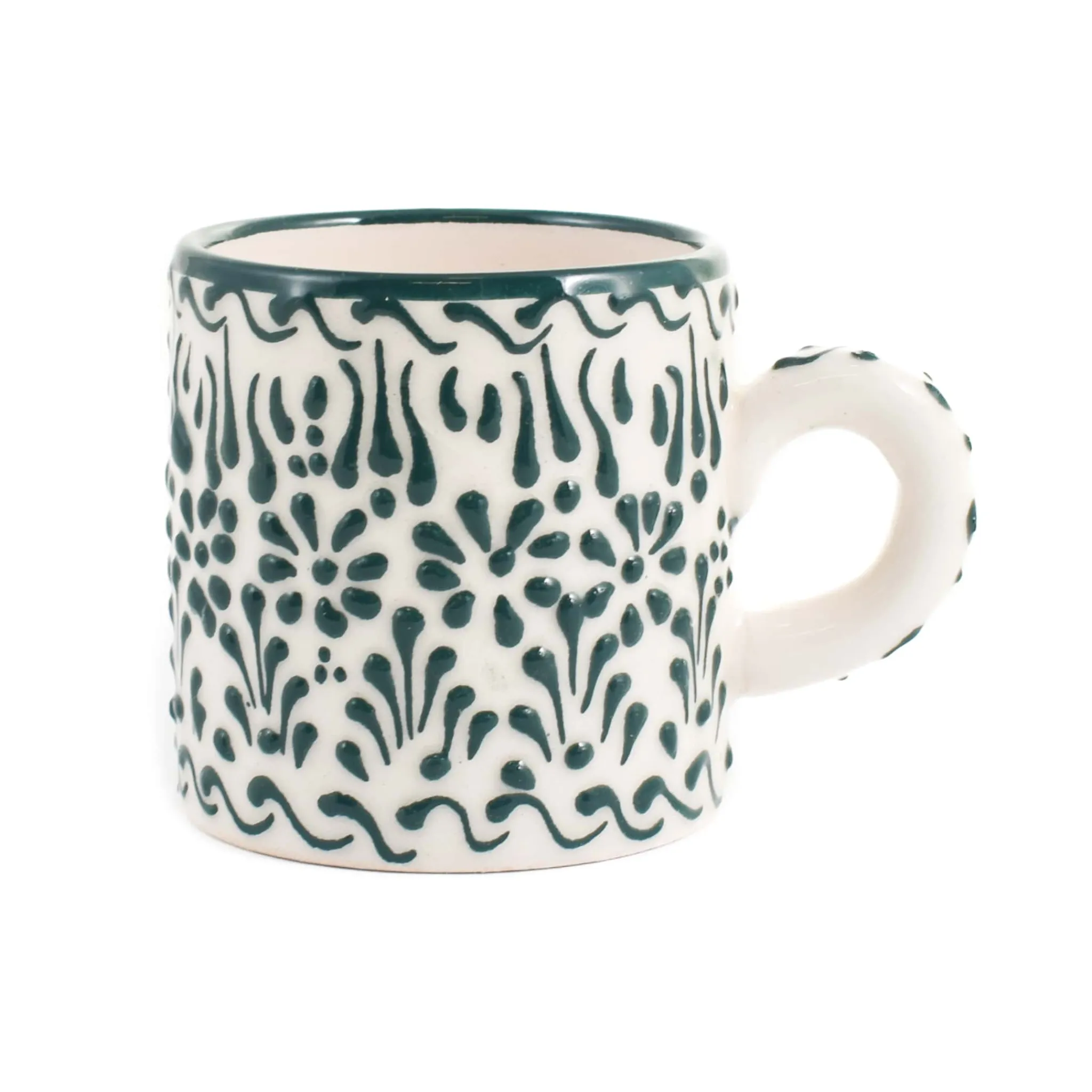 El Boyali Seramikler Yesil Ve Beyaz Boyali Coffee Cup, 140ml Discount