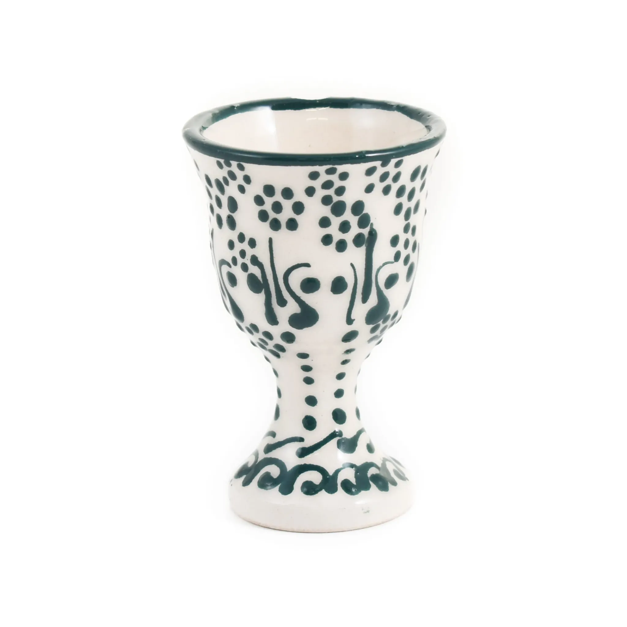 El Boyali Seramikler Yesil Ve Beyaz Boyali Egg Cup Best