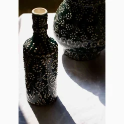 El Boyali Seramikler Yesil Ve Beyaz Boyali Oil Bottle, 395ml Sale
