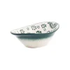 El Boyali Seramikler Yesil Ve Beyaz Boyali Oval Bowl, 16cm Clearance
