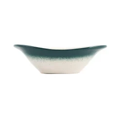 El Boyali Seramikler Yesil Ve Beyaz Boyali Oval Bowl, 16cm Clearance