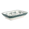 El Boyali Seramikler Yesil Ve Beyaz Boyali Rectangular Serving Dish, 18x13cm Best