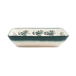 El Boyali Seramikler Yesil Ve Beyaz Boyali Rectangular Serving Dish, 18x13cm Best