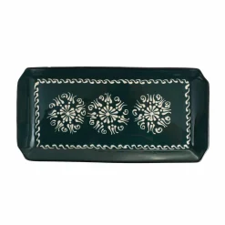 El Boyali Seramikler Yesil Ve Beyaz Boyali Serving Tray, 34x16.5cm Online