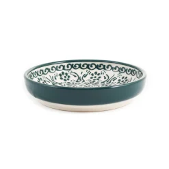El Boyali Seramikler Yesil Ve Beyaz Boyali Shallow Bowl, 16cm Best