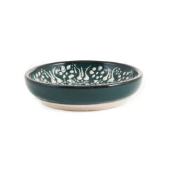 El Boyali Seramikler Yesil Ve Beyaz Boyali Shallow Bowl, 12cm